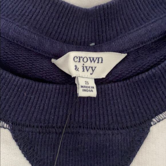 Crown & Ivy navy and white Weekend Sweatshirt - Picture 3 of 7